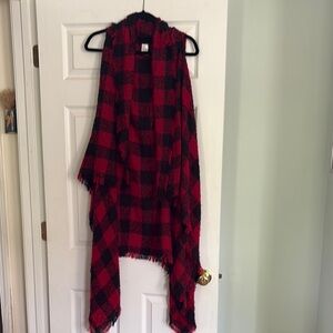 Plaid Red and Black Women's Vest